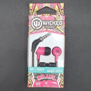 Wicked Audio BRAWL WI1355 Pink Punch Headphones with Microphone